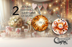 Hello Autumn | Round Earring Sublimation designs, PL4 Product Image 1