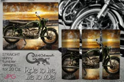 Motorcycle | Bike Sublimation Skinny tumbler design PLUS8 Product Image 1