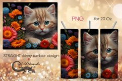 Cats &amp; flowers | skinny tumbler Sublimation design PLUS4 Product Image 1