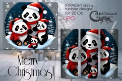 Christmas panda | Kids Xmas Sublimation tumbler design PLUS4 Product Image 1