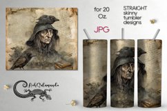 Old gothic crow | Vintage Sublimation skinny tumbler PLUS4 Product Image 1