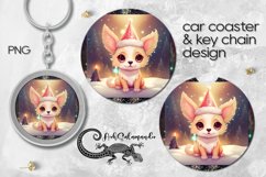 Xmas Puppy | Dog Sublimation Car coaster &amp; key chain PLUS4 Product Image 1