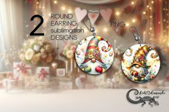 Easter gnome | 2 round earring sublimation designs P4 Product Image 1