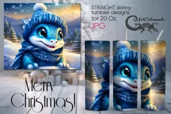 Xmas dragon | Kids New year Sublimation tumbler design PLUS4 Product Image 1