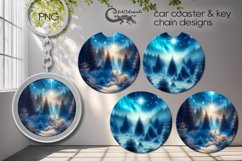 Christmas landscape | Car coaster &amp; key chain sublimation P4 Product Image 1
