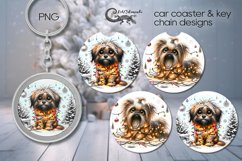 Christmas dog | funny Car coaster &amp; key chain sublimation P2 Product Image 1