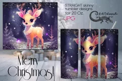 Christmas deer | Kids Xmas Sublimation tumbler design PLUS4 Product Image 1