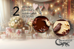 Chocolate is my love | Round earring sublimation design PL4 Product Image 1