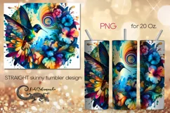 Retro Hummingbird | skinny tumbler Sublimation design PLUS4 Product Image 1