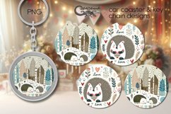 Valentine animals | scandi Car coaster &amp; key chain design P4 Product Image 1