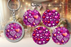 Valentine inscription | Car coaster &amp; key chain design PL4 Product Image 1