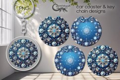 Christmas snowflake | 4 Car coaster &amp; key chain sublimation4 Product Image 1
