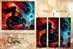 Gothic Motorcycle girl | Skinny tumbler sublimation PLUS4 Product Image 1