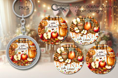 Autumn vibes | Fall Car coaster &amp; key chain designs, PL4 Product Image 1