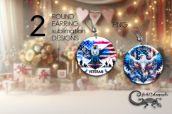 Patriotic USA veteran | 8 American Round earring designs PL4 Product Image 1