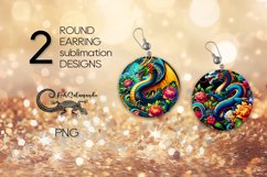 Chinese Dragon | Round earring magic Sublimation design PL4 Product Image 1