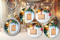 Christmas flatlay | xmas Car coaster &amp; key chain design P4 Product Image 1