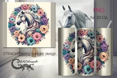 Horse | tatoo style skinny tumbler Sublimation design PLUS4 Product Image 1