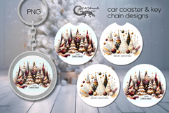 Christmas tree 2 | Car coaster &amp; key chain Xmas designs PL4 Product Image 1