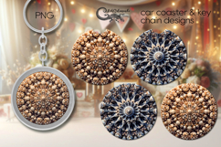 Mandala | mystic car coaster &amp; key chain design PL4, PNG Product Image 1