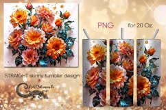 Glitter Flowers | shining tumbler Sublimation design PLUS4 Product Image 1