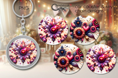 Fairy sunflowers | american coaster &amp; key chain design PL4 Product Image 1