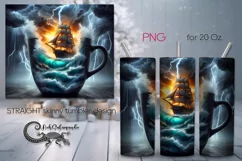 Ship in a cup | Marine Skinny Tumbler Sublimation design P4 Product Image 1