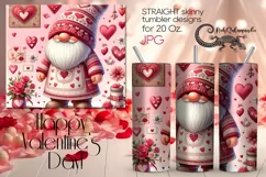 Valentine gnome | Love Skinny tumbler Sublimation PLUS4 Product Image 1
