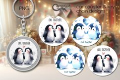 Valentine animal | penguin Car coaster &amp; key chain design P2 Product Image 1