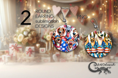 Patriotic USA animals | America Round earring sublimation P4 Product Image 1