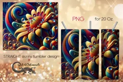 Flowers fantasy| space skinny tumbler Sublimation designs P4 Product Image 1