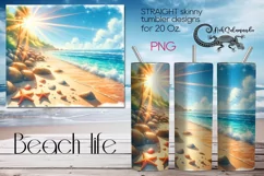 Beach life | 4 Tropical Skinny Tumbler Sublimation designs Product Image 5