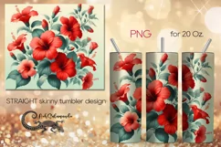 Watercolor Flowers | retro tumbler Sublimation design PLUS4 Product Image 1