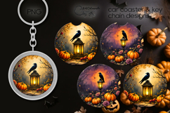Spooky Halloween | car coaster &amp; key chain sublimation PL4 Product Image 1