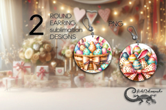 Easter eggs | spring Round Earring Sublimation design P4 Product Image 1
