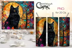 Mosaic Cat | skinny tumbler animals Sublimation design PLUS4 Product Image 1