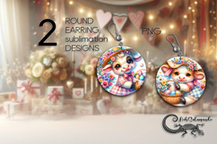 Easter cow | 2 spring Round Earring Sublimation PLUS2 Product Image 1