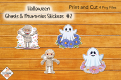Halloween Ghosts &amp; Mummy Stickers #2 | Print and Cut Product Image 1