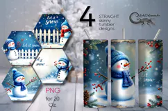 Christmas snowman card | Skinny tumbler sublimation design Product Image 1