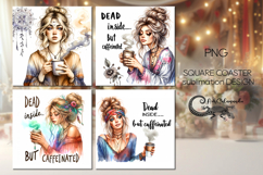 Coffee girl | 4 square coaster sublimation designs PL Product Image 1