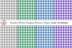 Seamless Winter Gingham Patterns | Digital papers Product Image 1