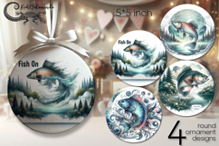 Fishing | fisherman round ornaments sublimation PL Product Image 1