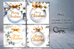 Christmas decor | xmas square coaster sublimation design P Product Image 1