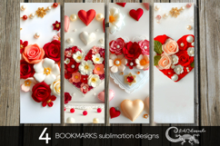 3d hearts | 4 valentine bookmarks sublimation designs PLUS Product Image 1