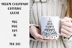 Merry Christmas greeting quote SVG file, PNG, EPS. Product Image 1