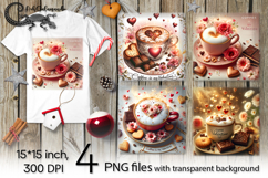 Valentine coffee | 4 love PNG Sublimation designs PL Product Image 1