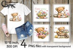 Easter animals | 4 spring PNG Sublimation designs P Product Image 1