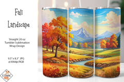 Fall Landscape Sublimation Tumbler Wrap Product Image 1