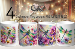 Watercolor Dragonfly | 4 Sublimation Mug designs PLUS Product Image 1