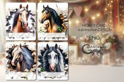 Horse &amp; wall | 4 Money Card Sublimation designs PLUS Product Image 1